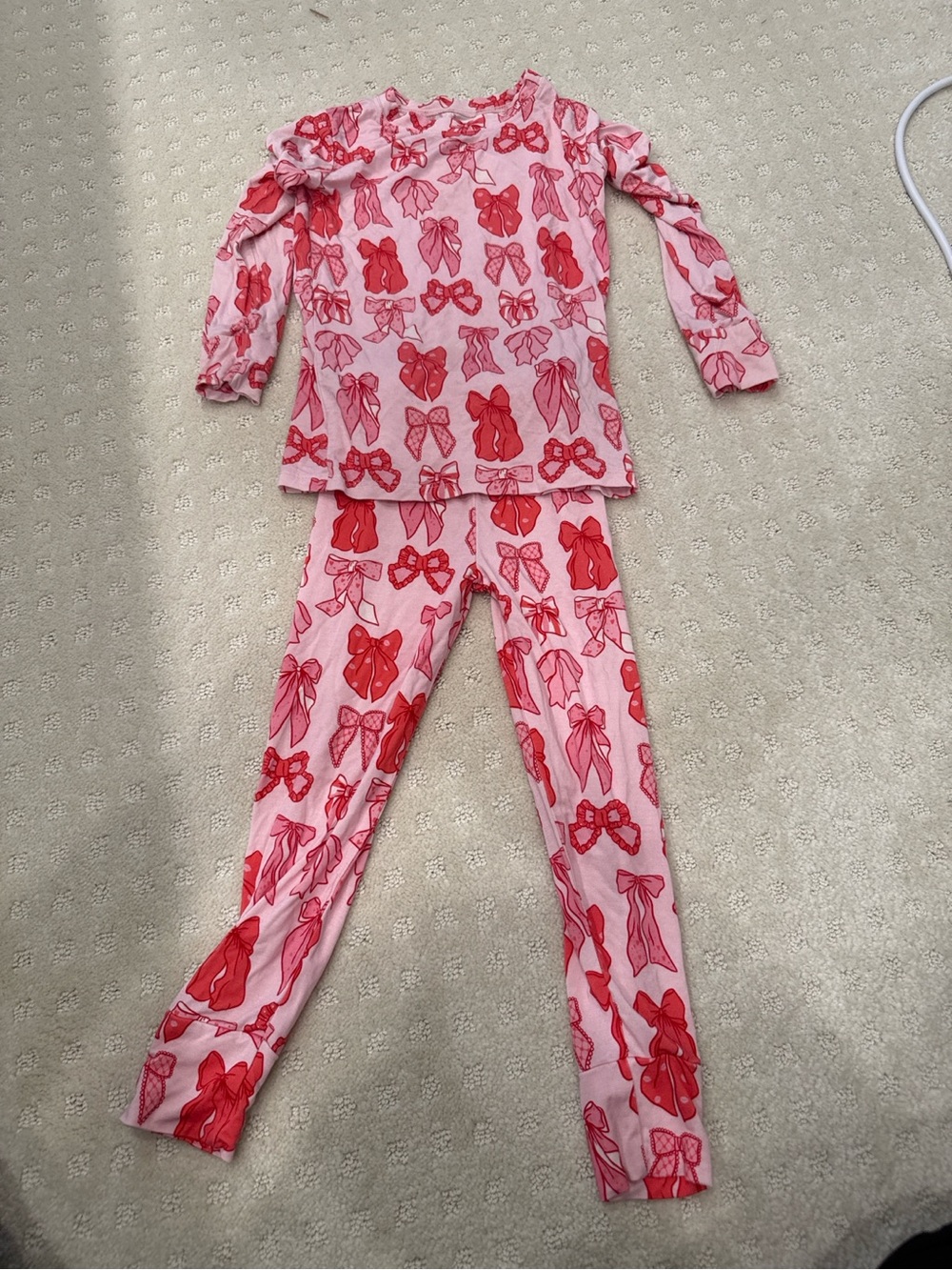 In my Jammers Bamboo Pajama Set 4T Pink Bow Print Two Piece Sleepwear
